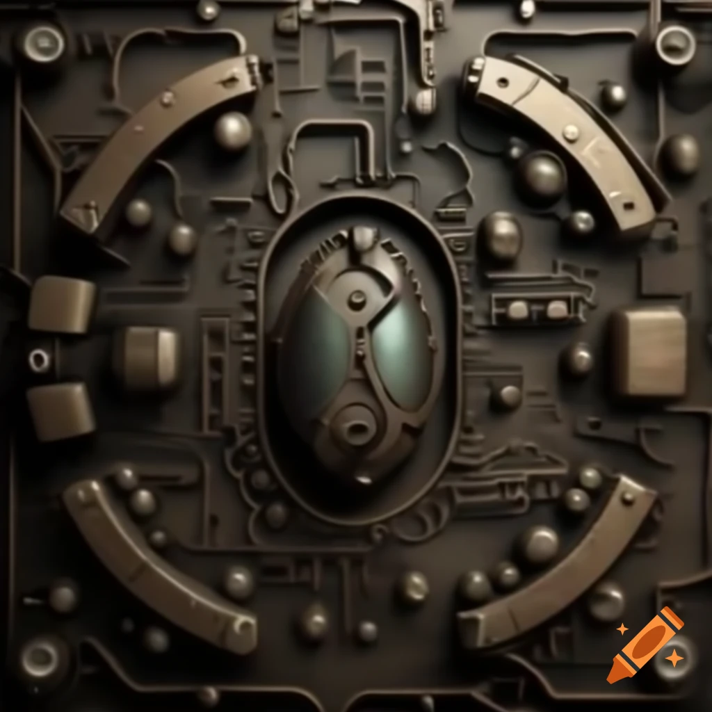 3D steampunk circuitry bump map texture