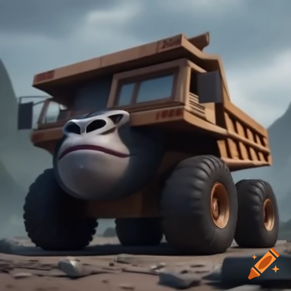 Unique dump truck designed with gorilla head cabin