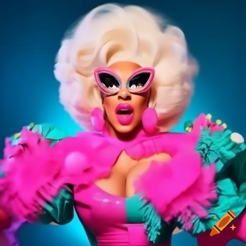 Vibrant and colorful Trixie Twirl in playful, candy-themed mini-dress
