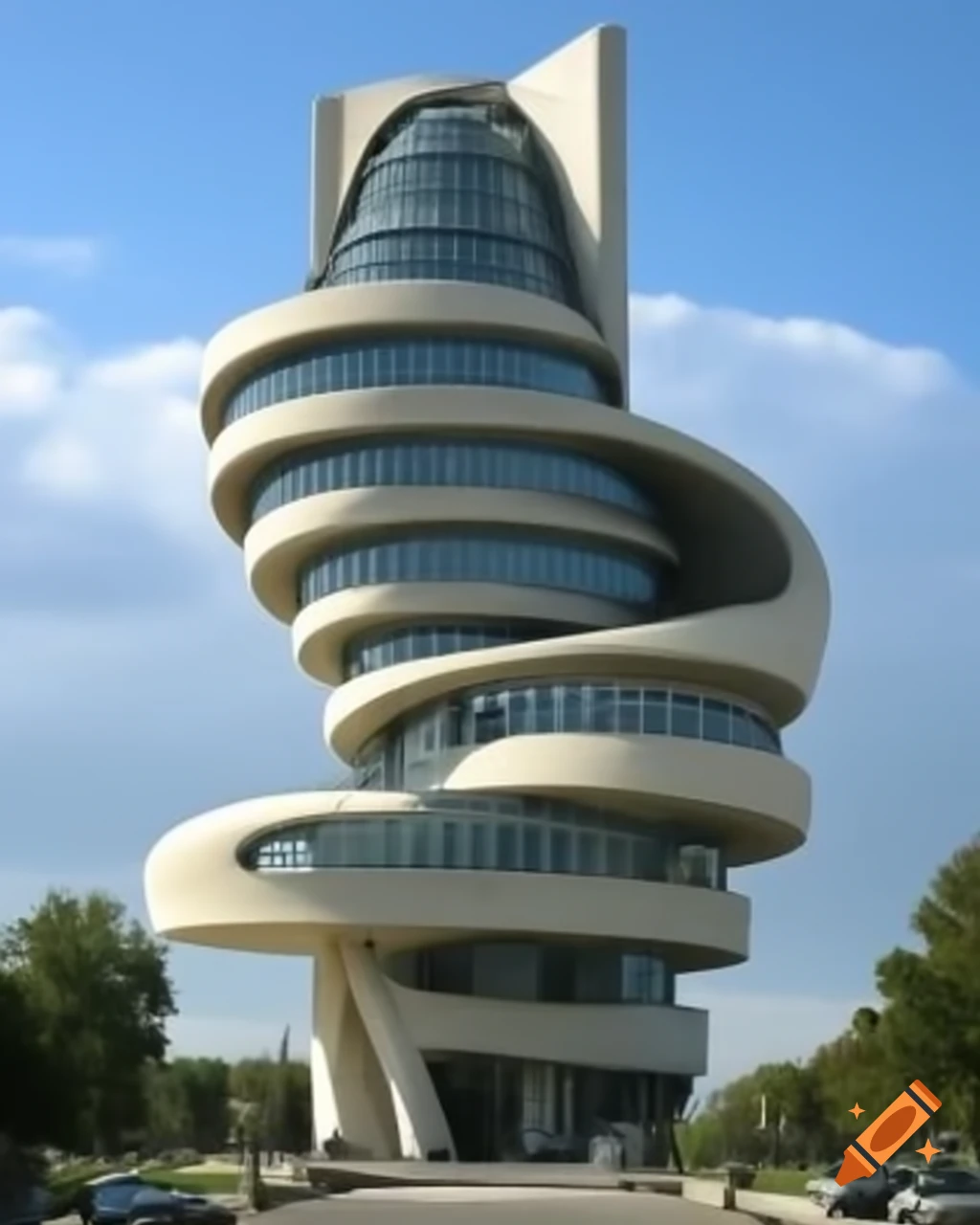 Surrealist architecture featuring an unusual house design