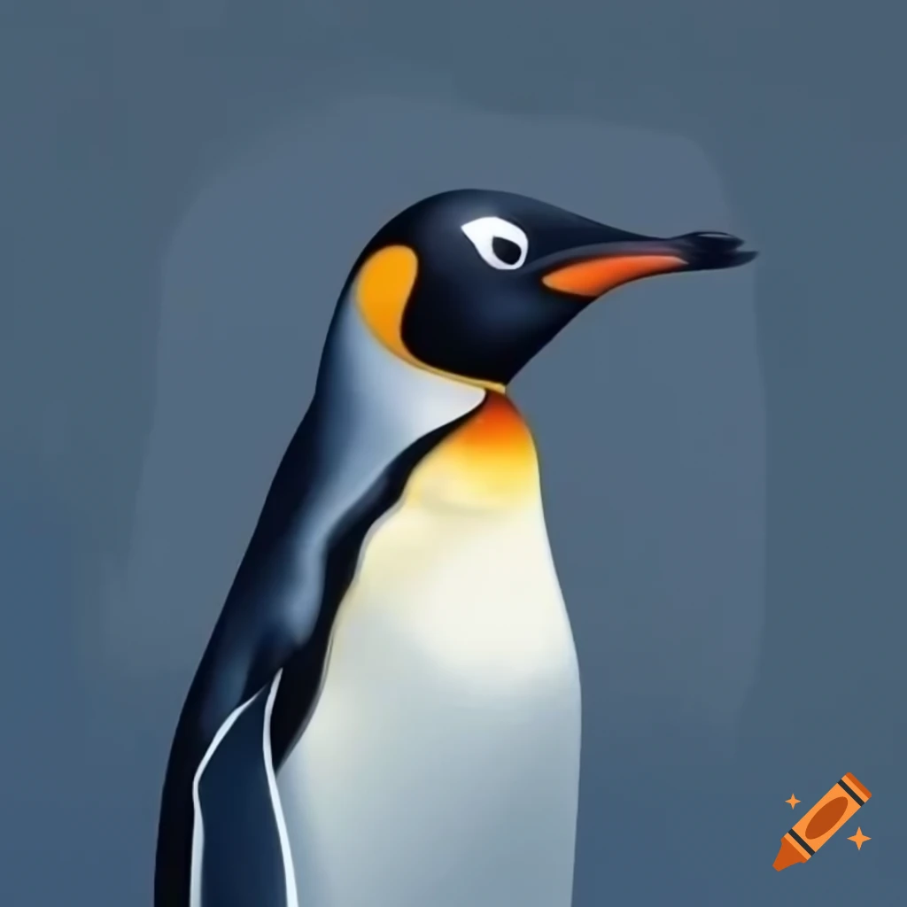 Stylish 2D logo design featuring a sleek penguin