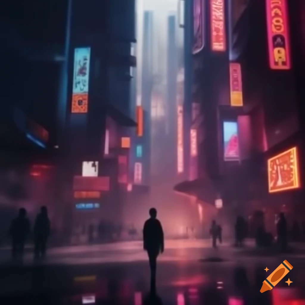 Vaporwave style cityscape with retro aesthetics