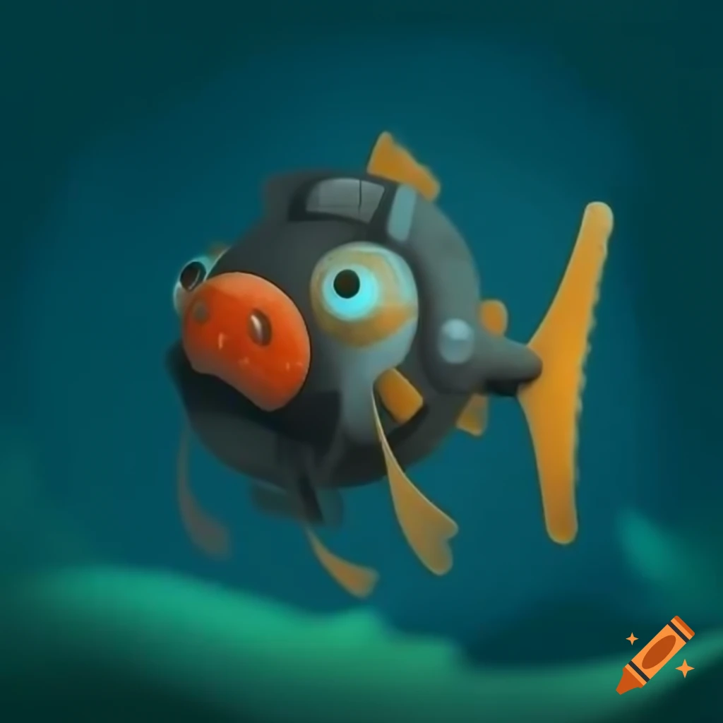 Colorful robot fish illustration