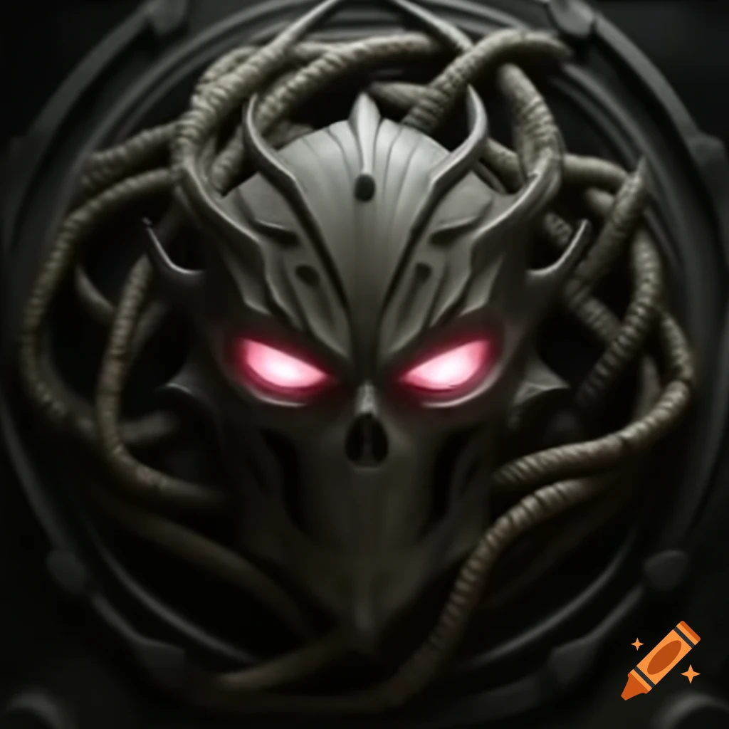 Dark and twisted ultrarealistic iFunny logo