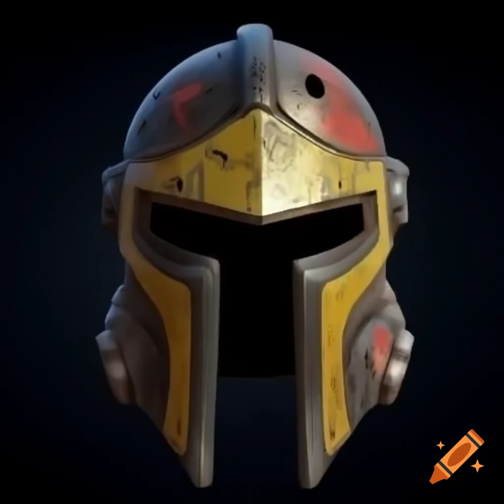 Cyberpunk Roman helmet with high-tech visor featuring Atlas logo