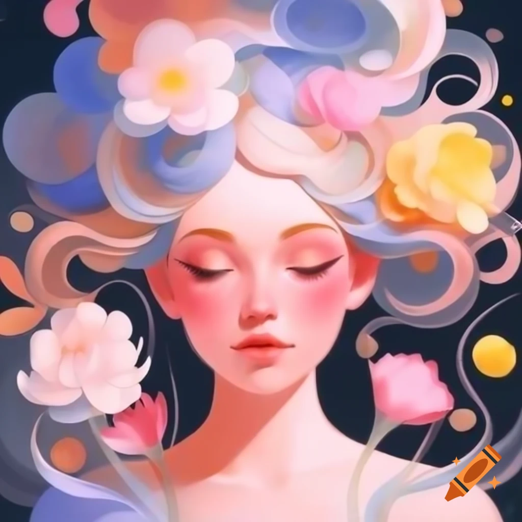 afrocentric-woman-meditating-by-a-lake-with-lily-pads-and-lotus-flowers