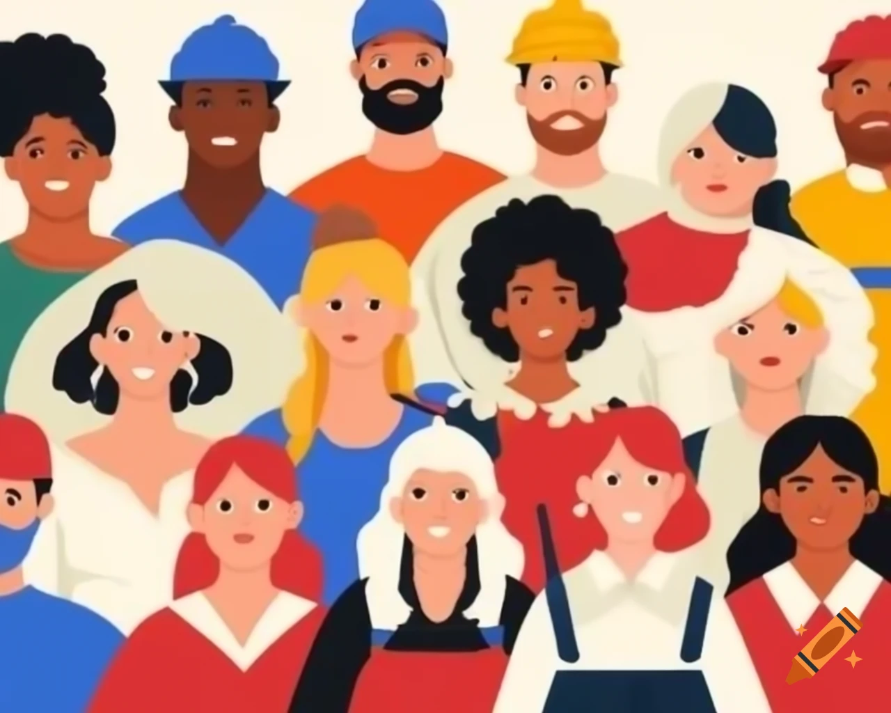 Diverse team of workers representing various ethnicities, genders, and ages