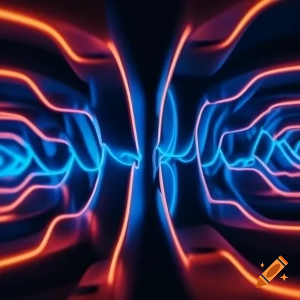 Neon lights designed in audio wave pattern