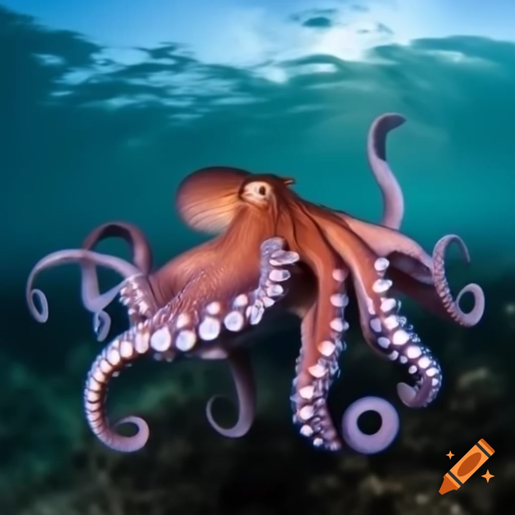 High-definition footage of vibrant octopus exploring ocean floor