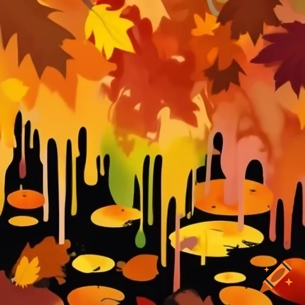 Colorful autumn scene with melting colors