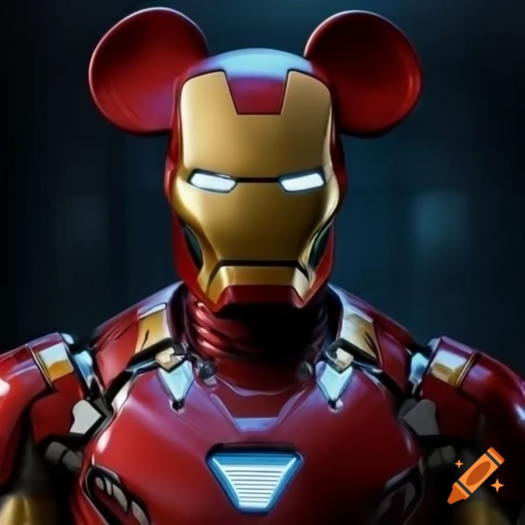 Mickey Mouse dressed as Iron Man