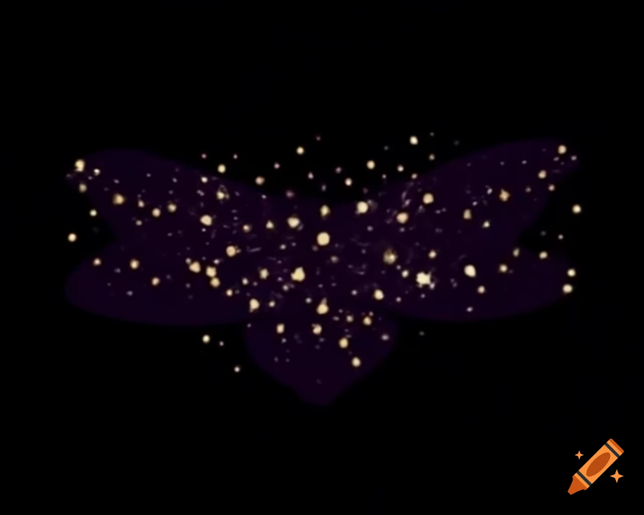 Violet fairy dust with gold and silver highlights in storybook style