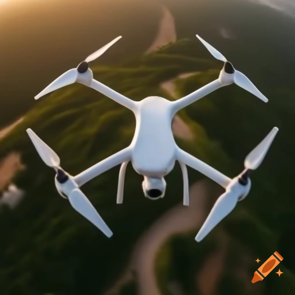 Drone in mid-air capturing aerial views