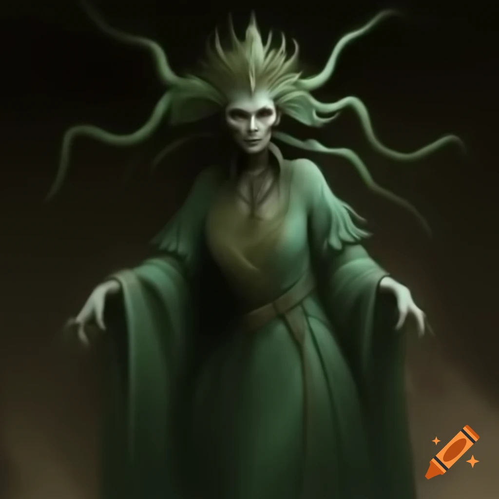 Witch Queen Agatha Darkhour in opulent gown with spiky designs