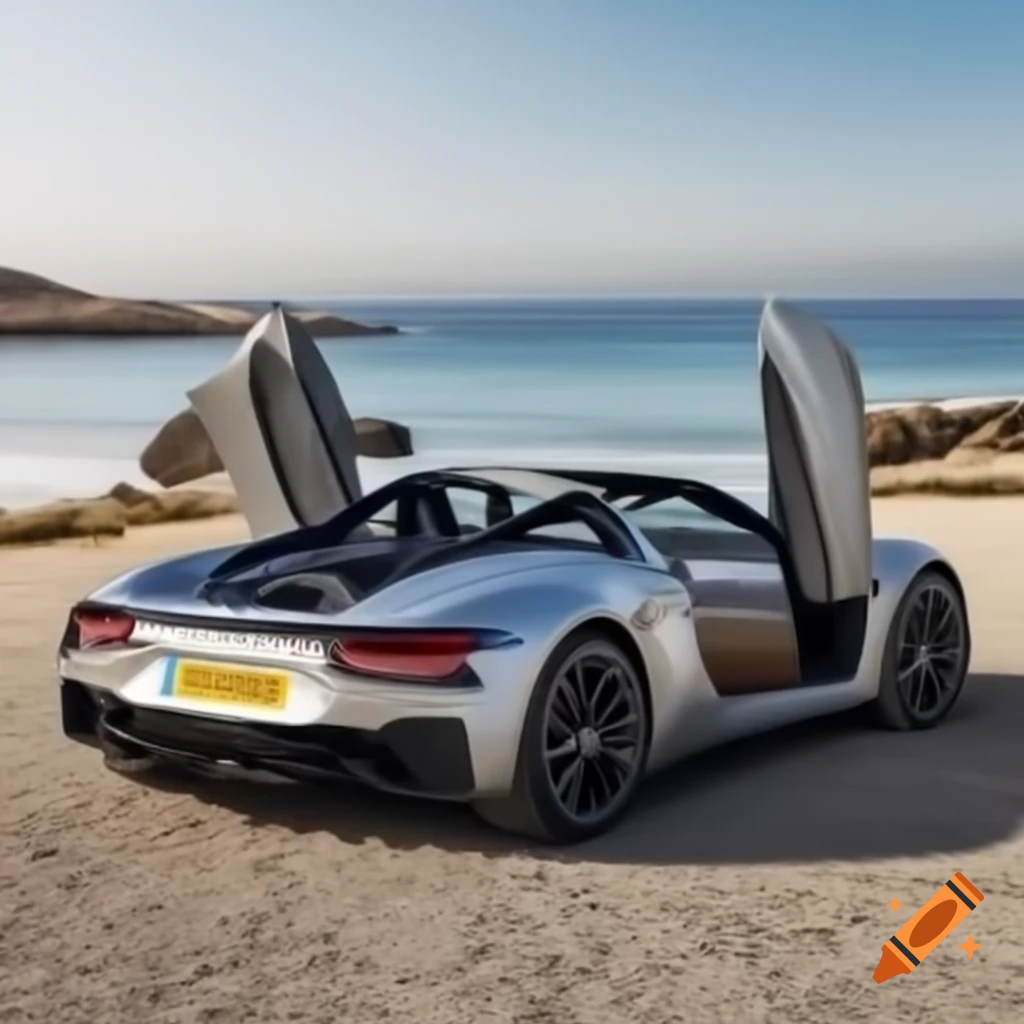 Sports car at the beach