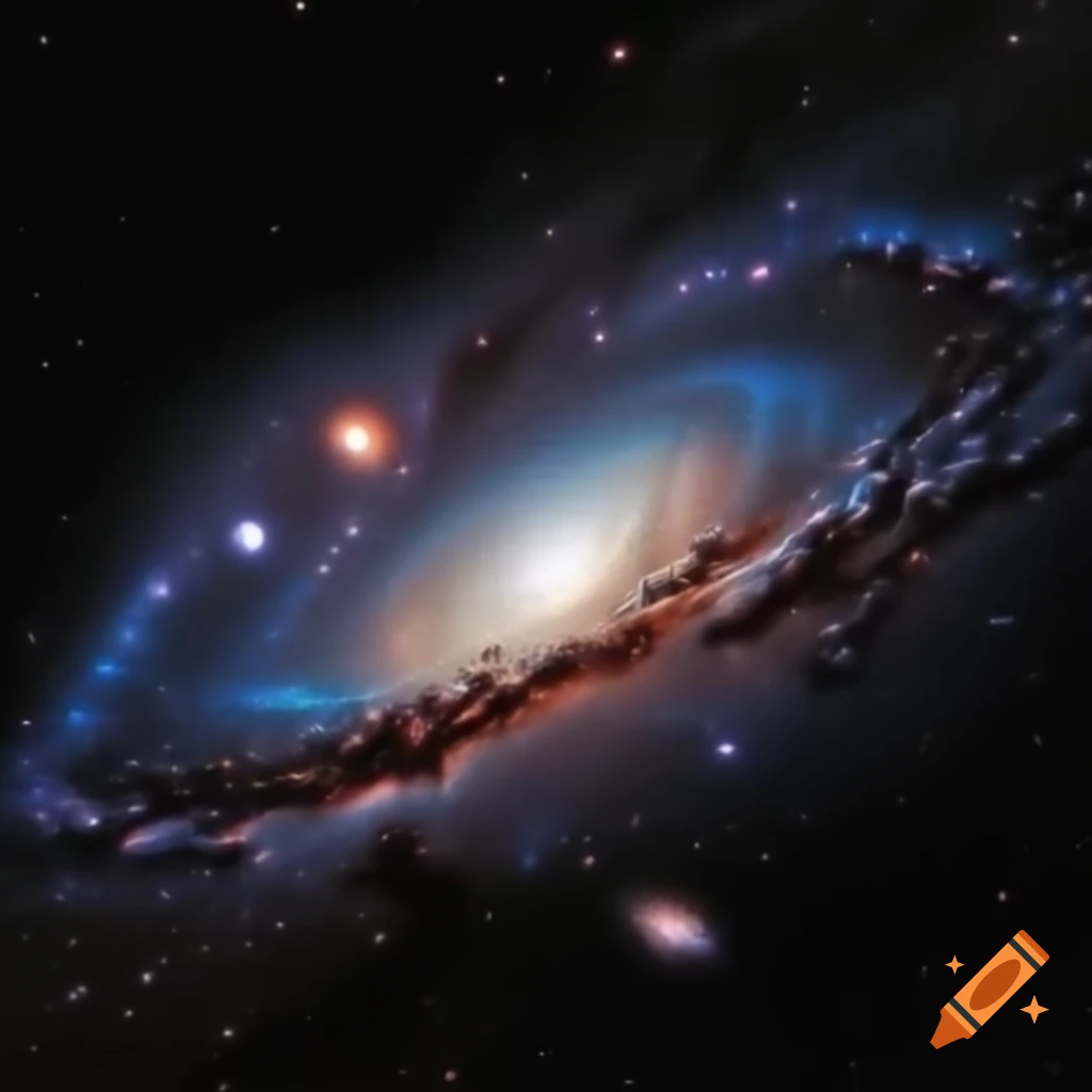 Galaxy with stars and black hole