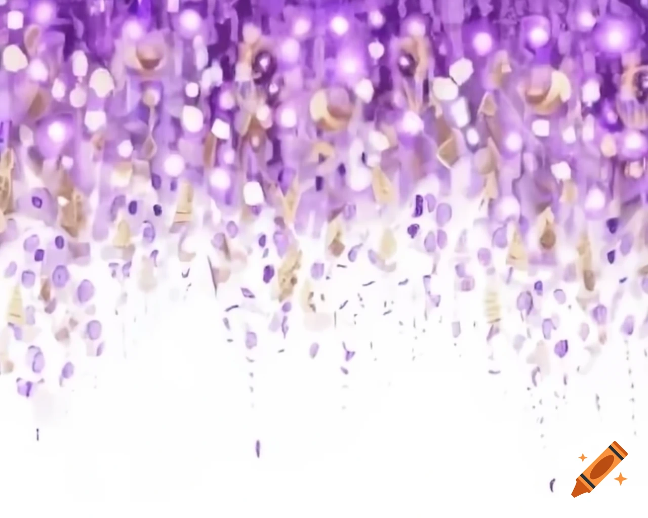 Sparkling purple fairy dust with gold and silver highlights in storybook style