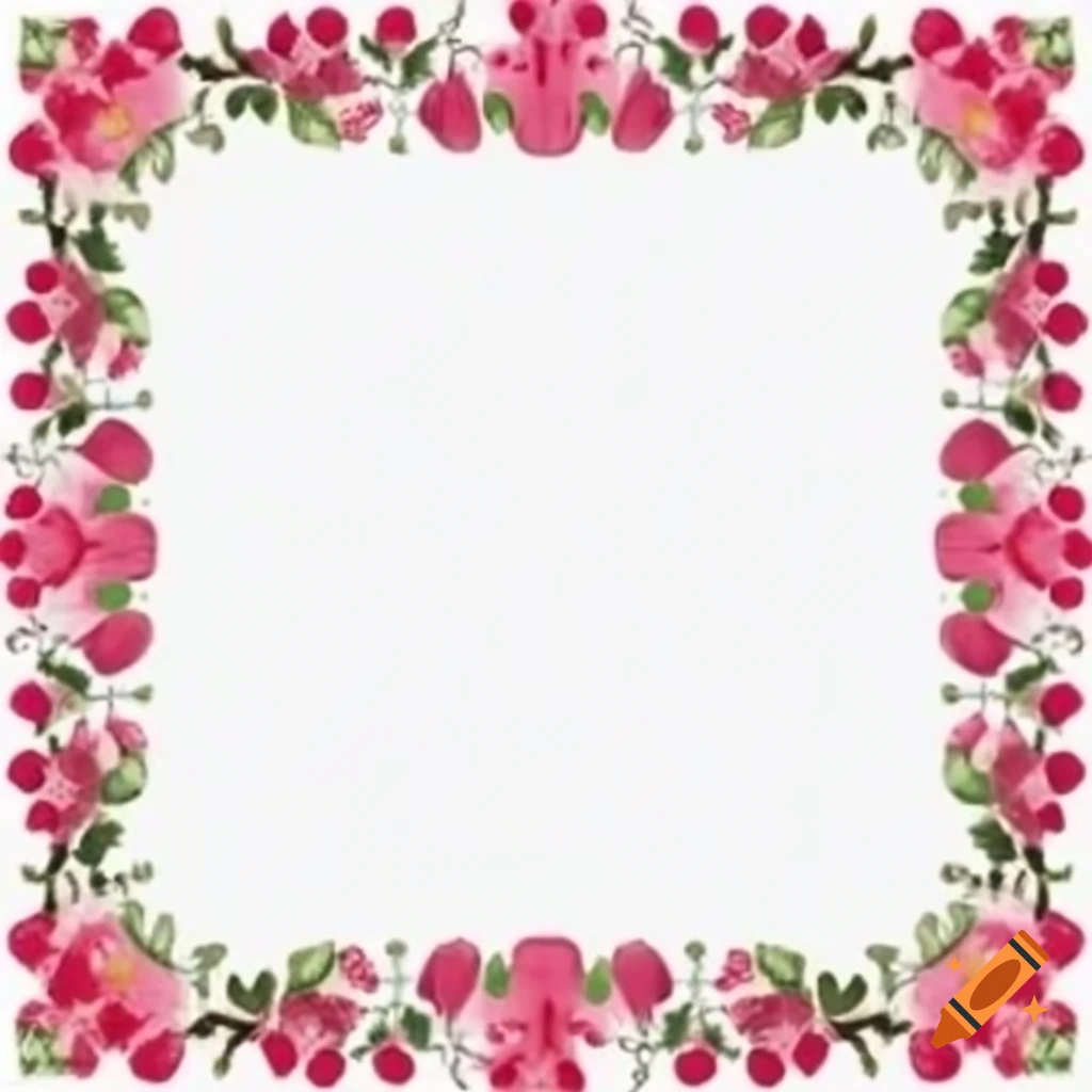 Floral square frame design