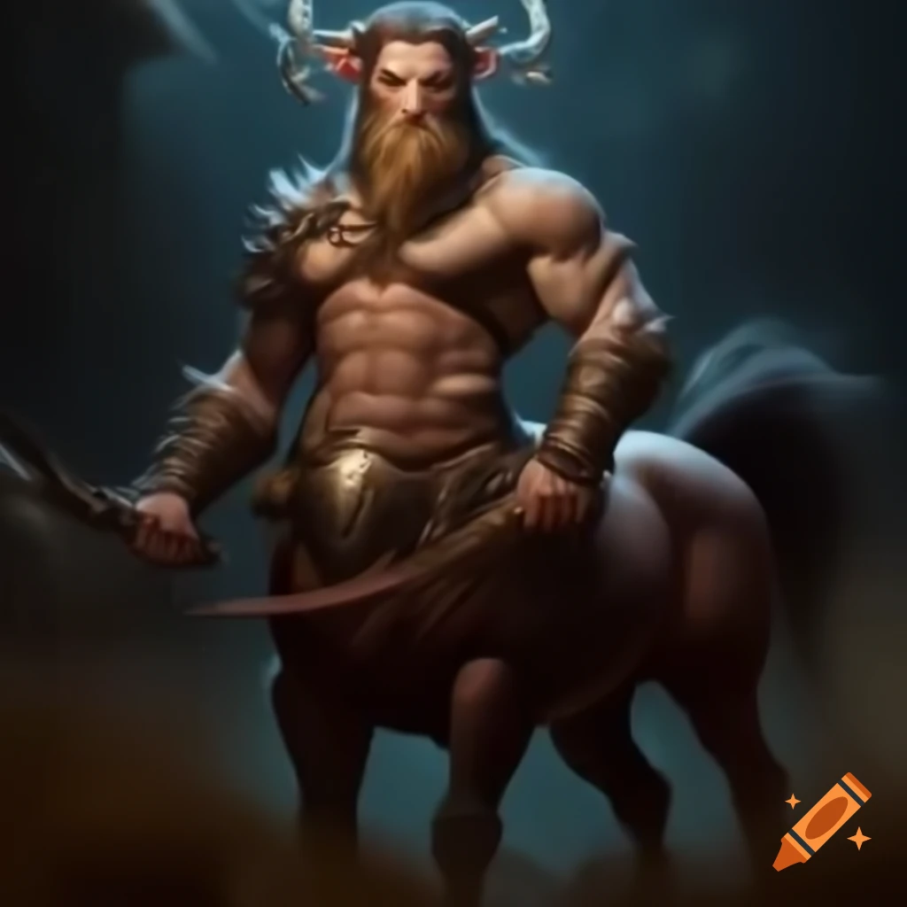 Dungeons and Dragons barbarian centaur character