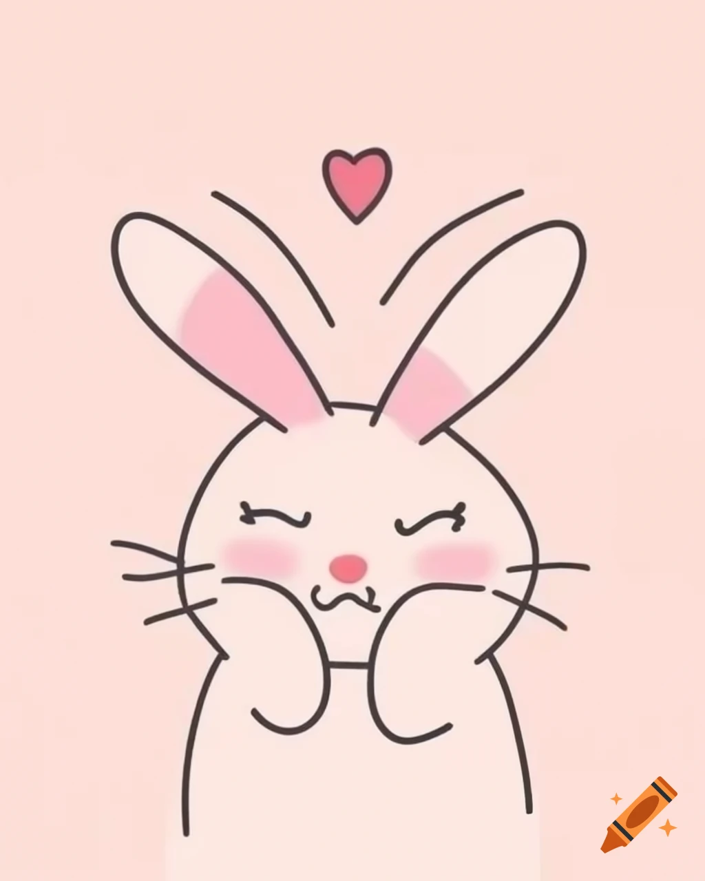 Minimalistic design of a heartful bunny