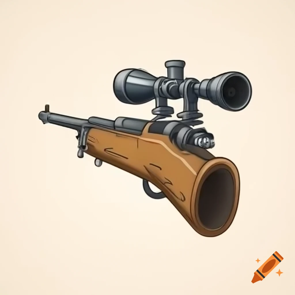Detailed weathered wooden sniper rifle with scope, suggesting pirate battle themes
