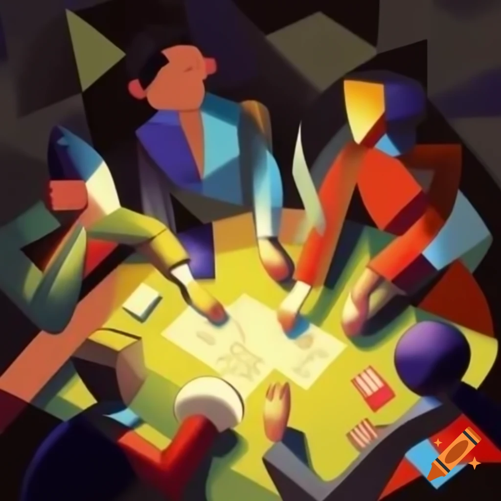 Magic the Gathering card illustration in cubist style