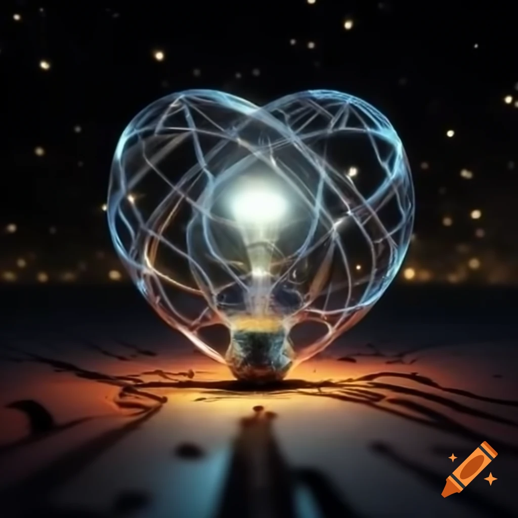 Shimmering constellation of incandescent bulbs forming a capital 'L'