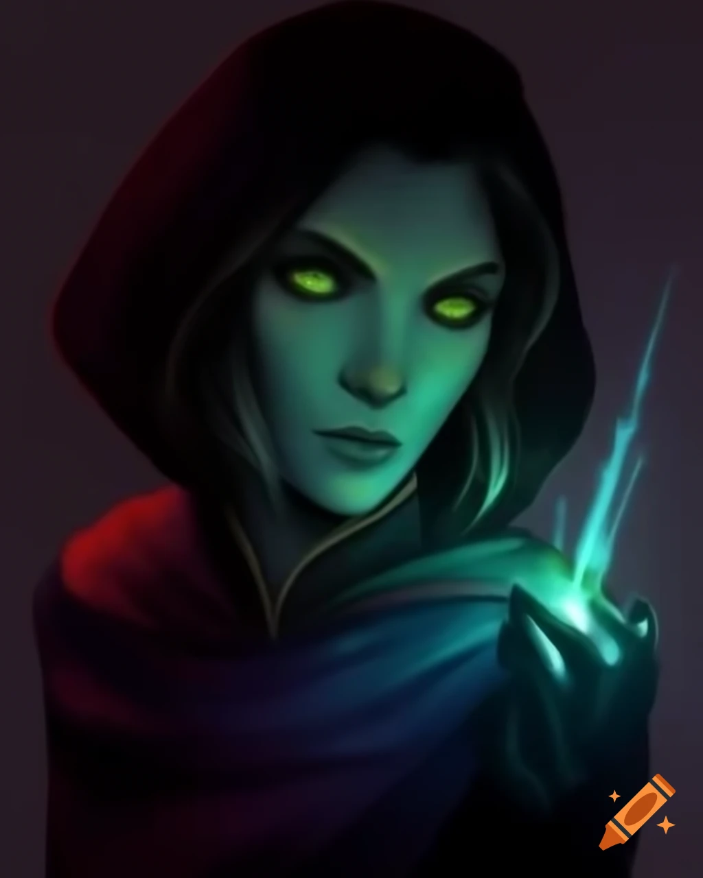 Baldur's Gate rogue portrait with lighter colors and rugged features
