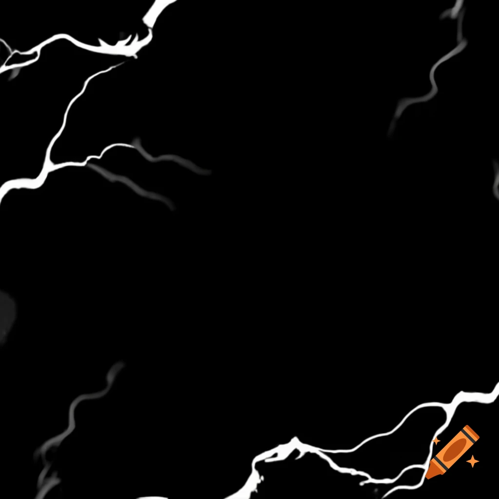 Lightning striking on a black background