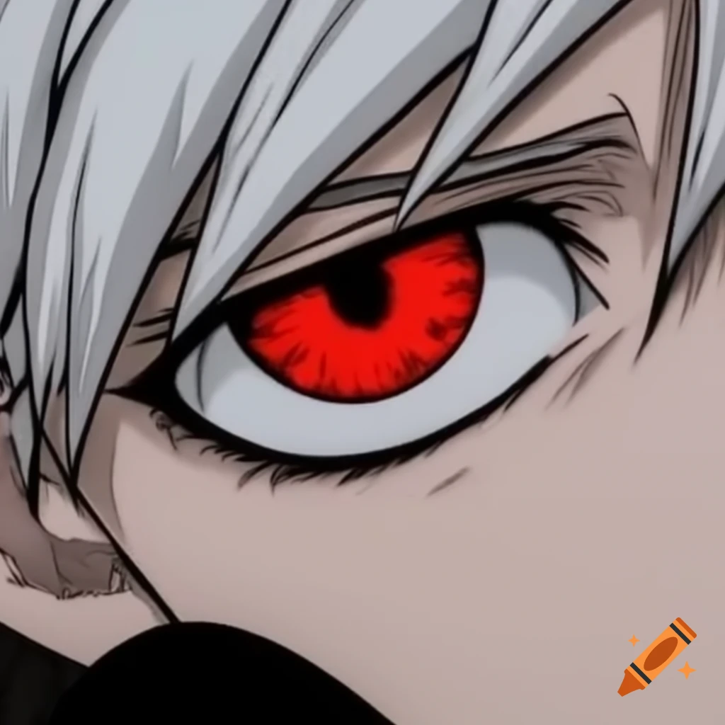 Cowboy with red eye and white hair alongside snake-scaled character