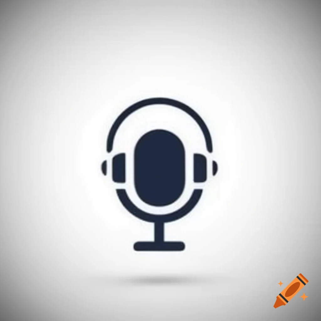 Basic graphic of forward facing microphone on white background