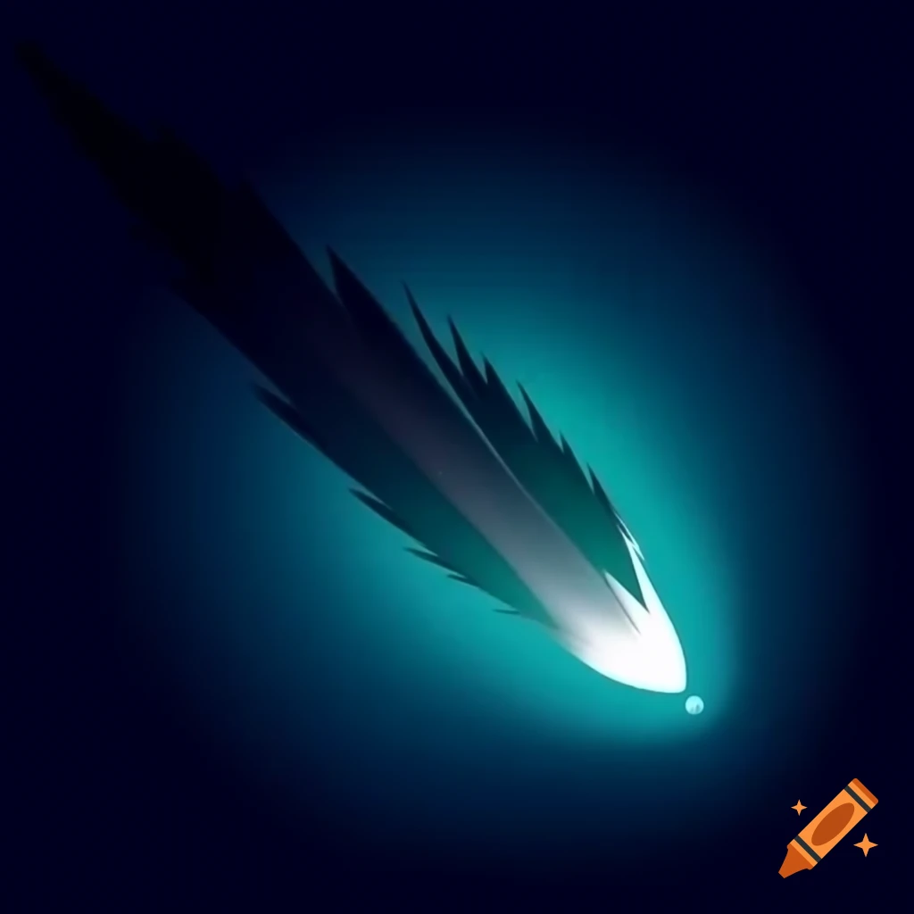 Quetzalcoatl serpent as a shimmering comet in space