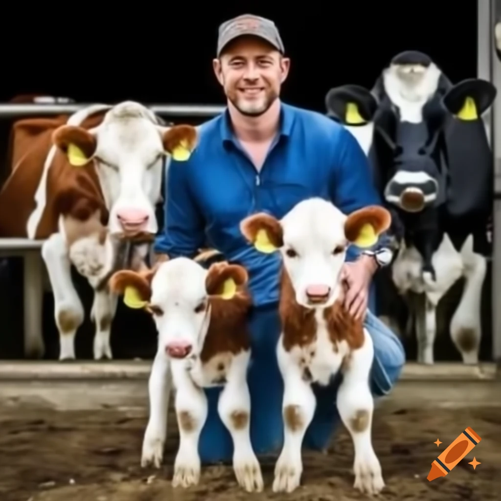 Christian McCaffrey interacting with baby cows