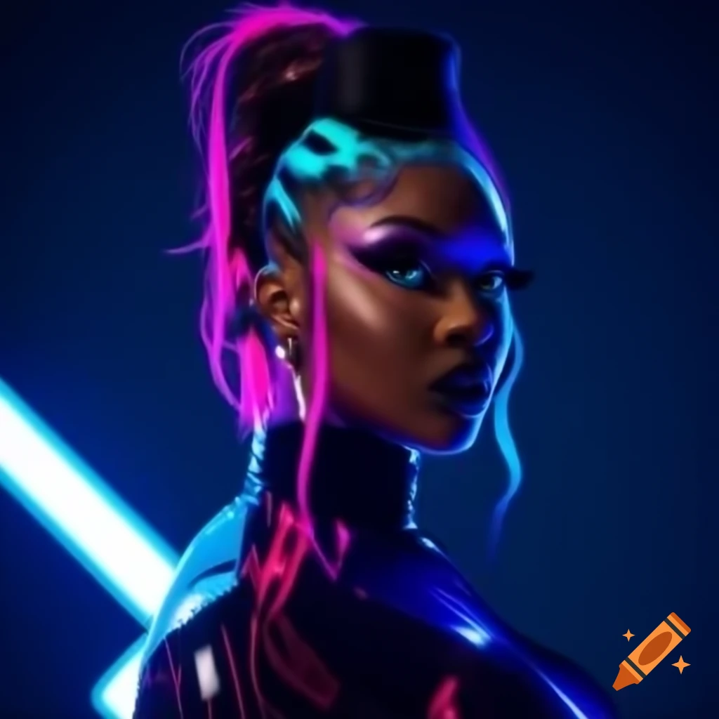 Electra Blaze in a futuristic, high-voltage outfit from RuPaul's Drag Race