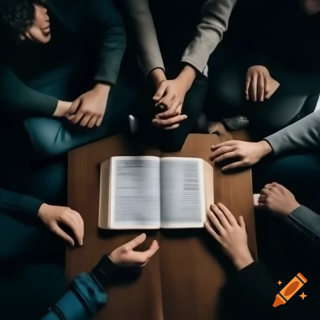 People engaged in a bible study session