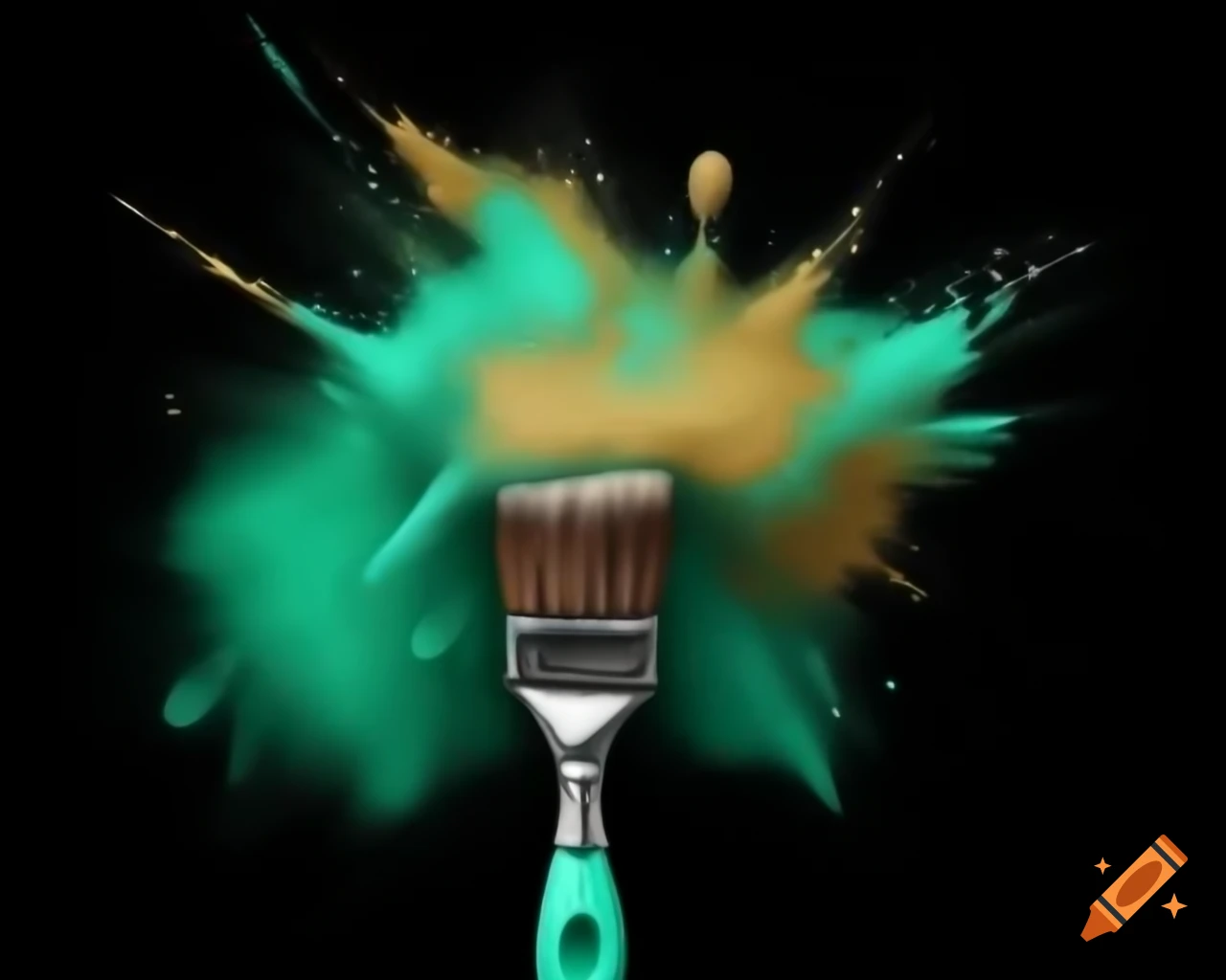 Sparkling green fairy dust with gold and silver highlights in storybook style