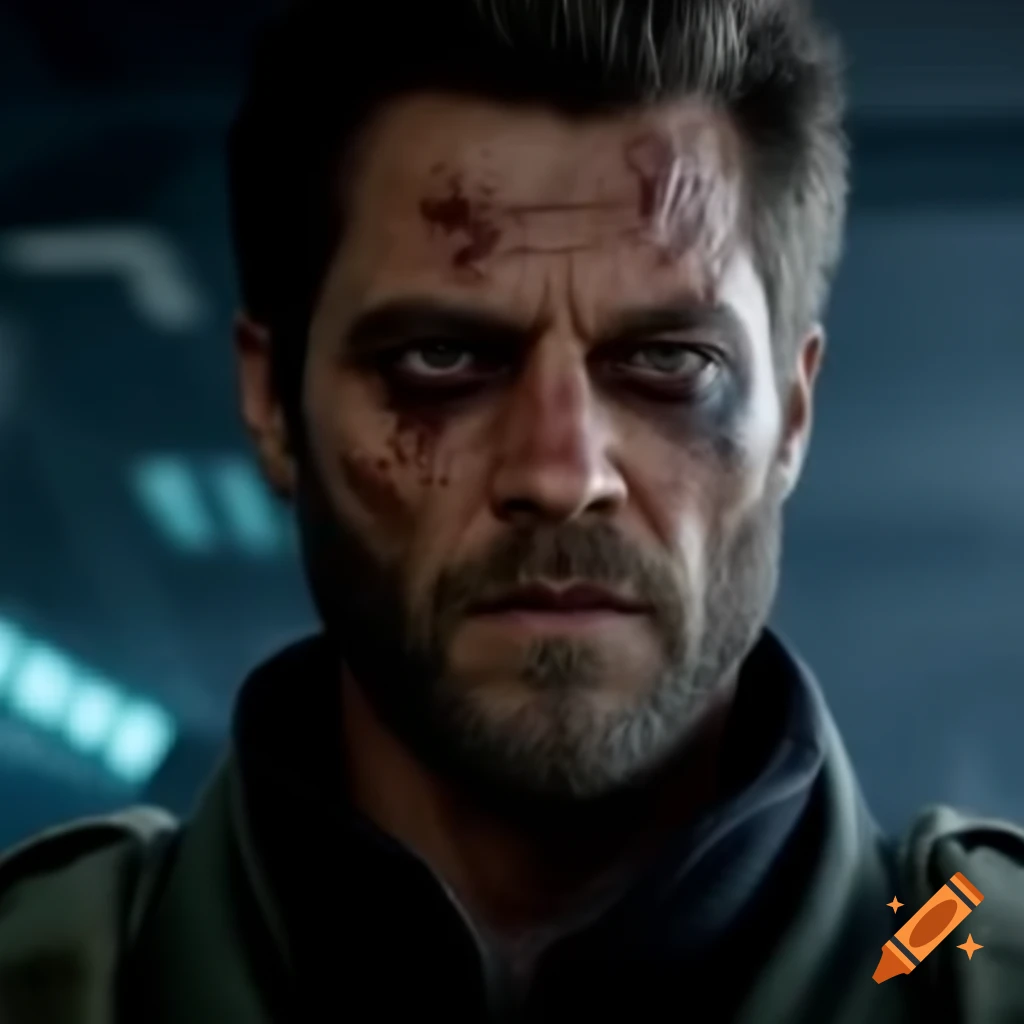 Rugged Man With Scars In Futuristic Rebel Fighter Setting On Craiyon cartoon-characters-color-pages-infoupdate
