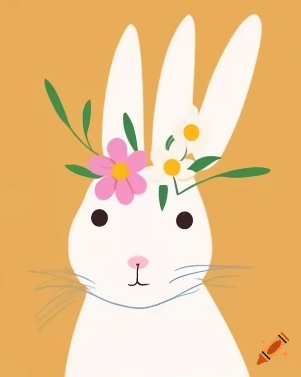 Minimalistic design of a flower bunny