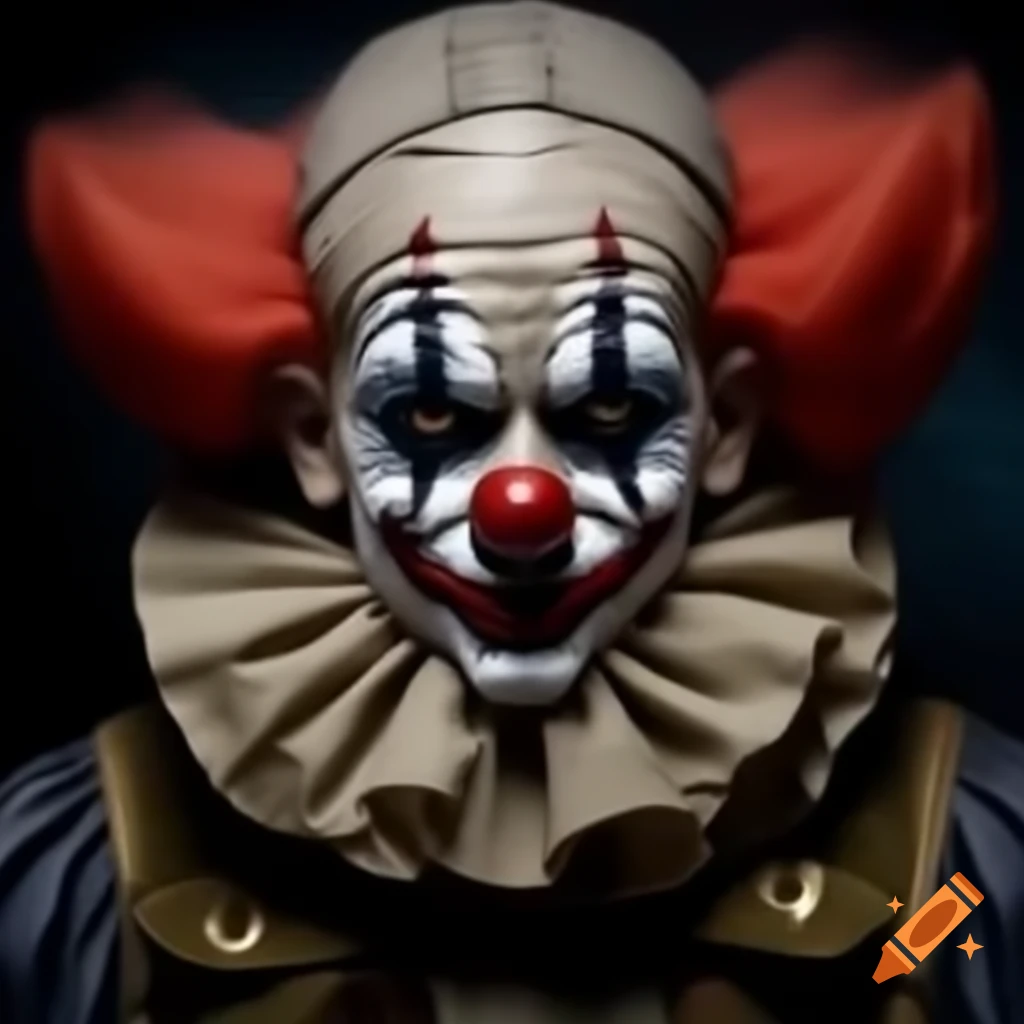 Clown in army uniform