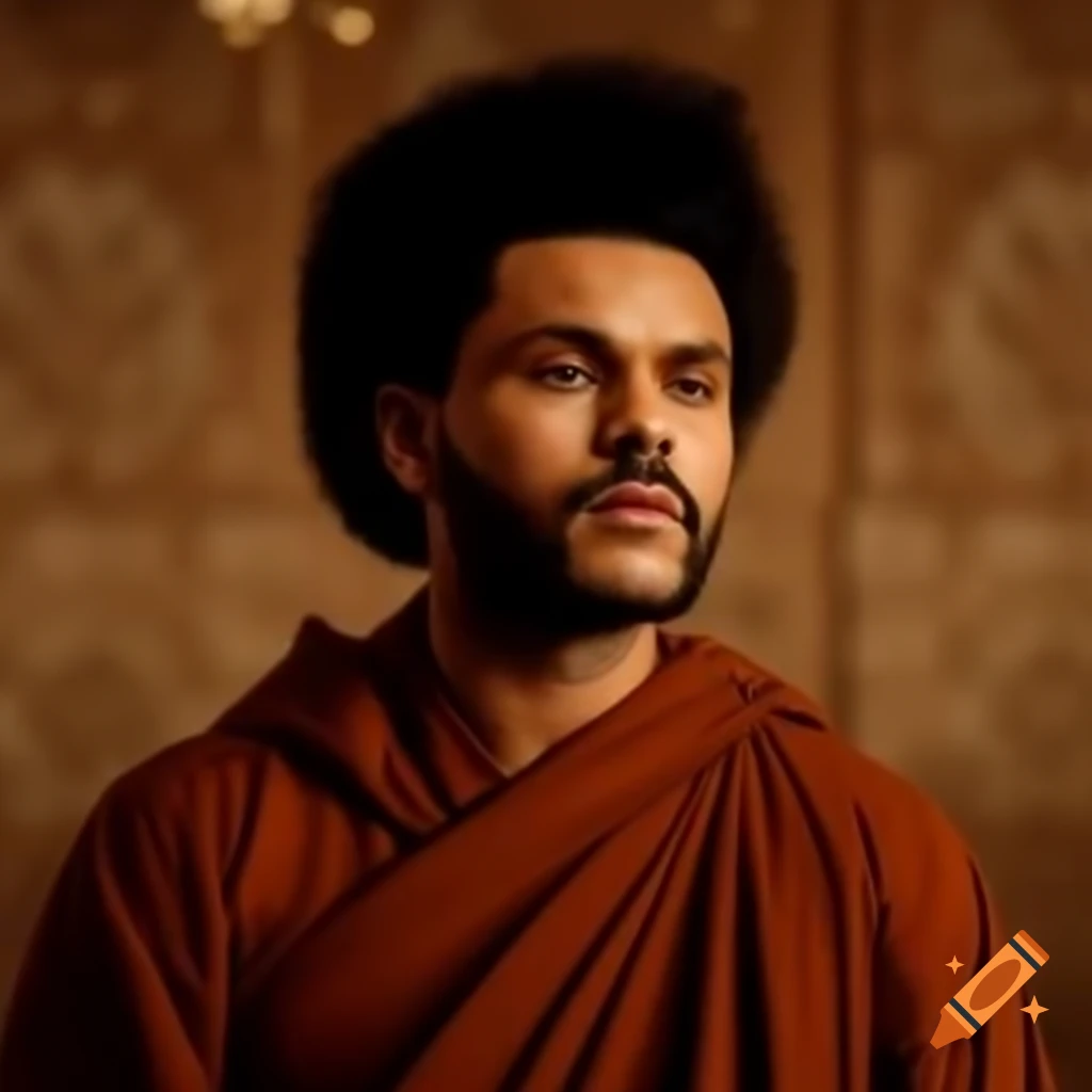 The weeknd portrayed as a monk on craiyon