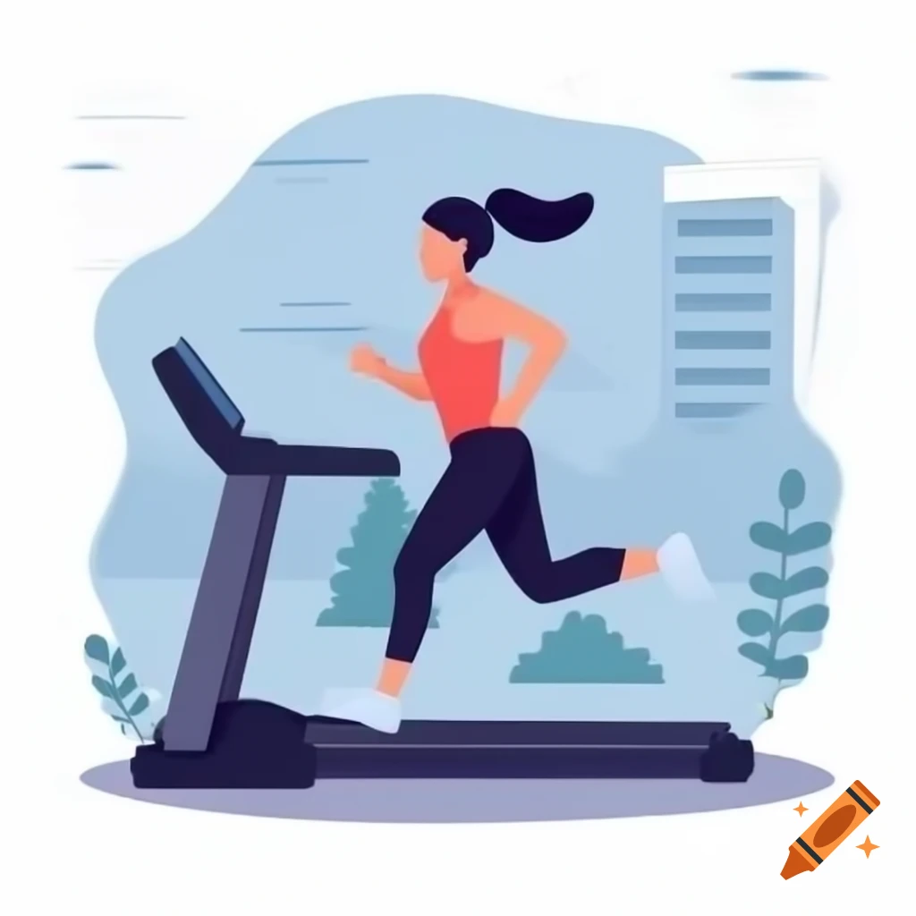 Person running on a treadmill in gym setting