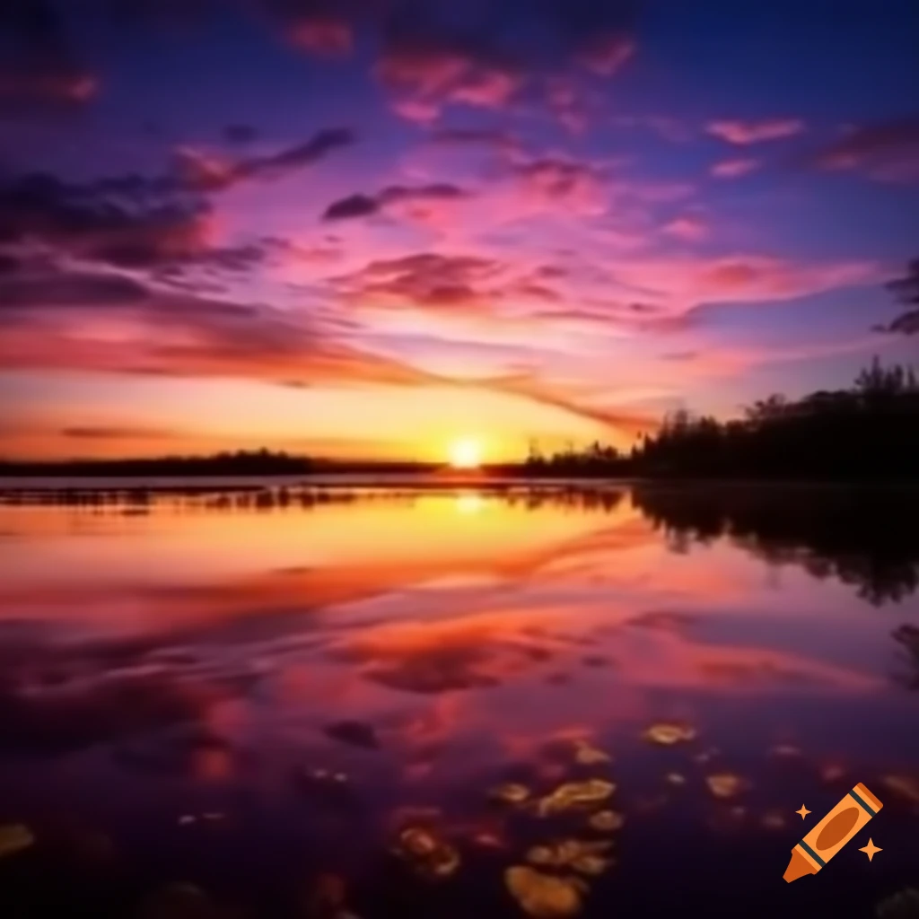 Beautiful sunset with vibrant colors