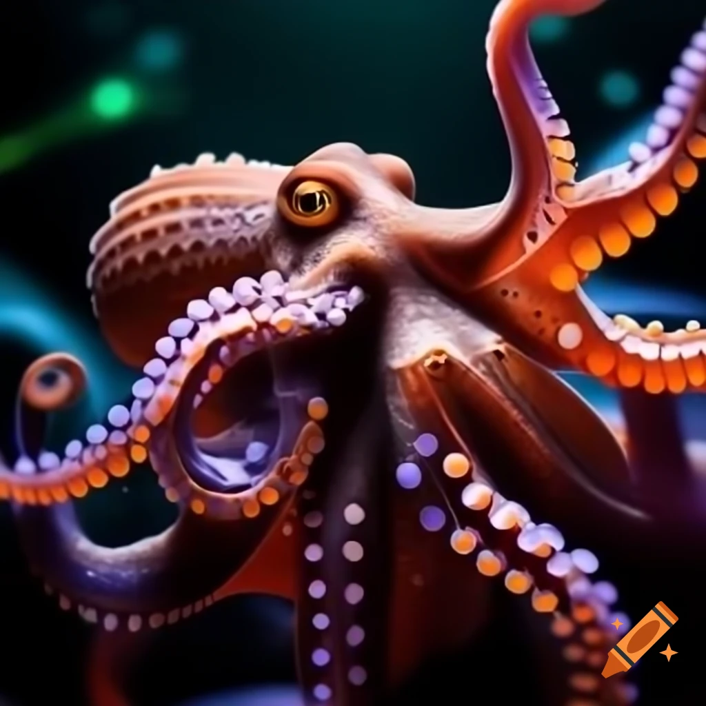 Close-up of octopus tentacles in motion showcasing textures and colors