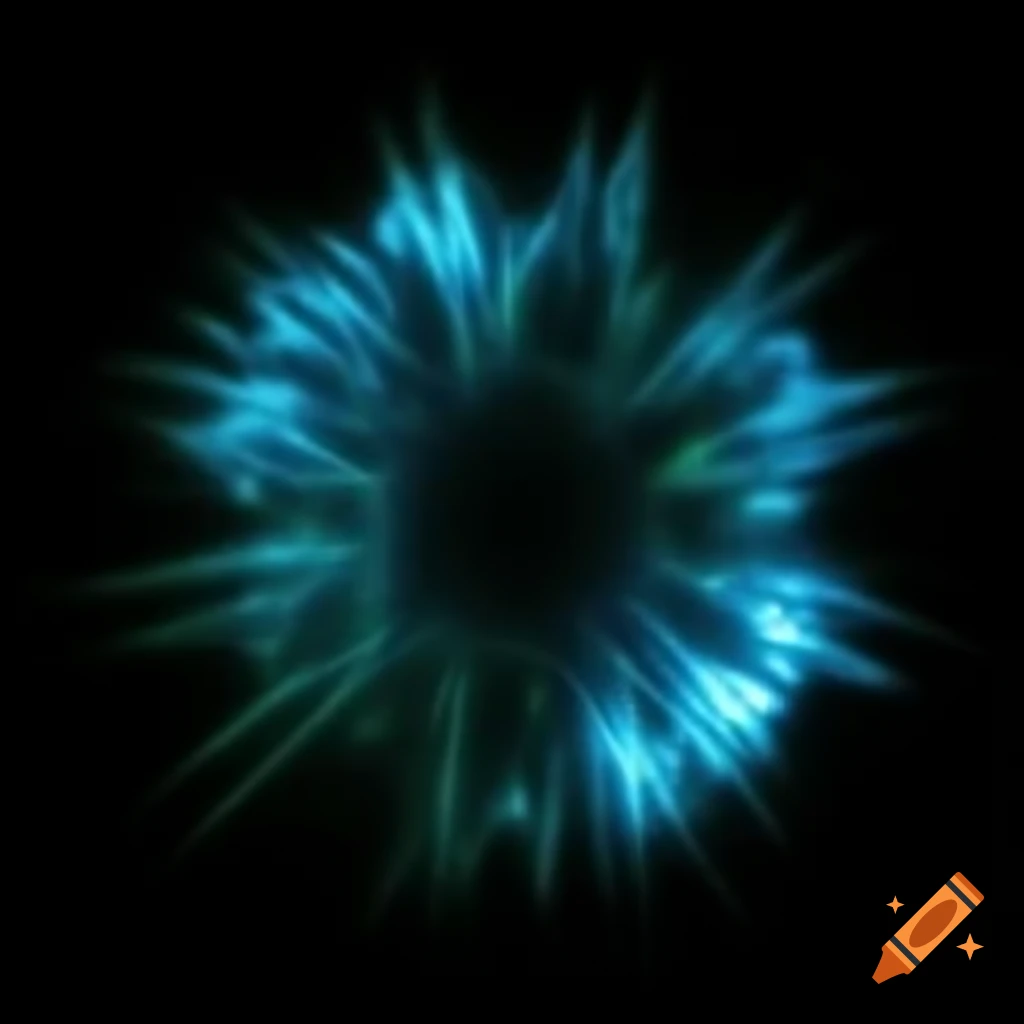 Bioluminescent fire glowing in the dark