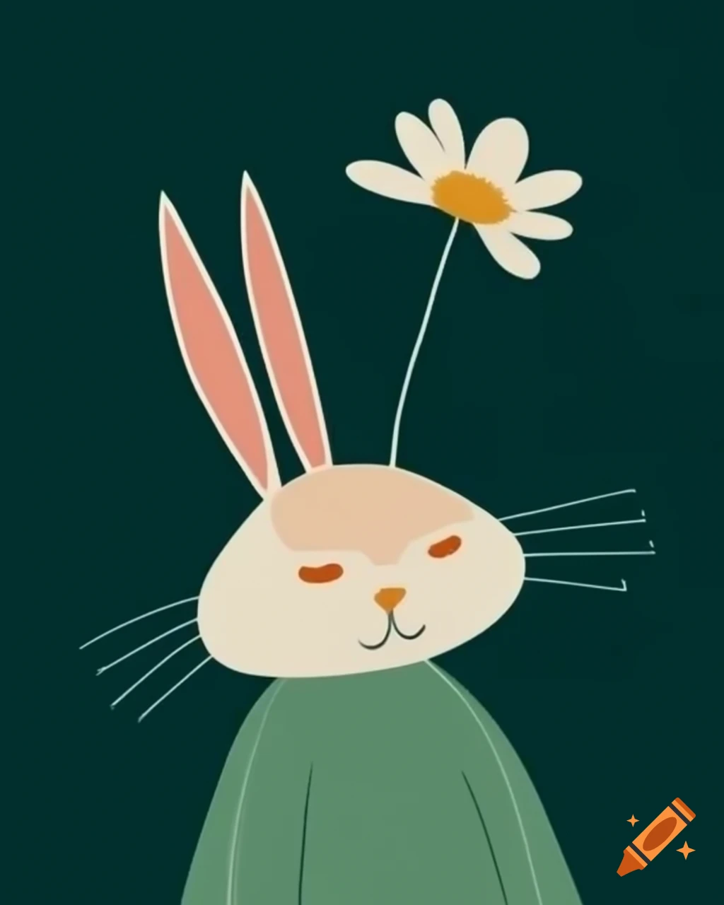 Minimalistic design of a flower bunny