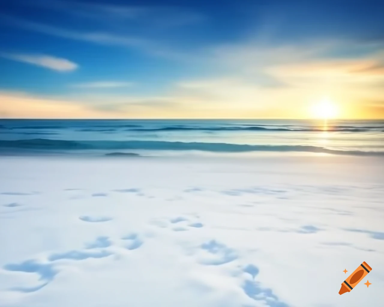 Snowcone in a beach setting
