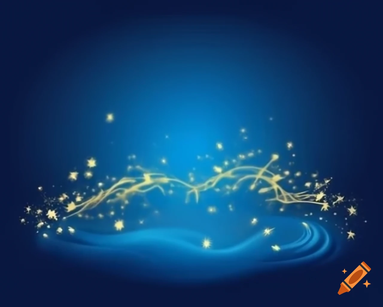 Sparkling blue fairy dust with gold and silver highlights in storybook style