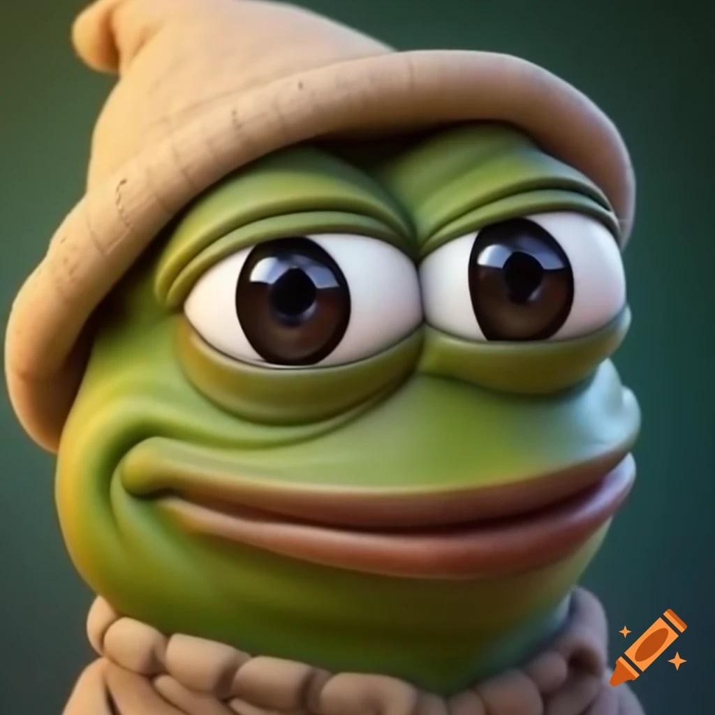 Happy Pepe character wearing a cute hat