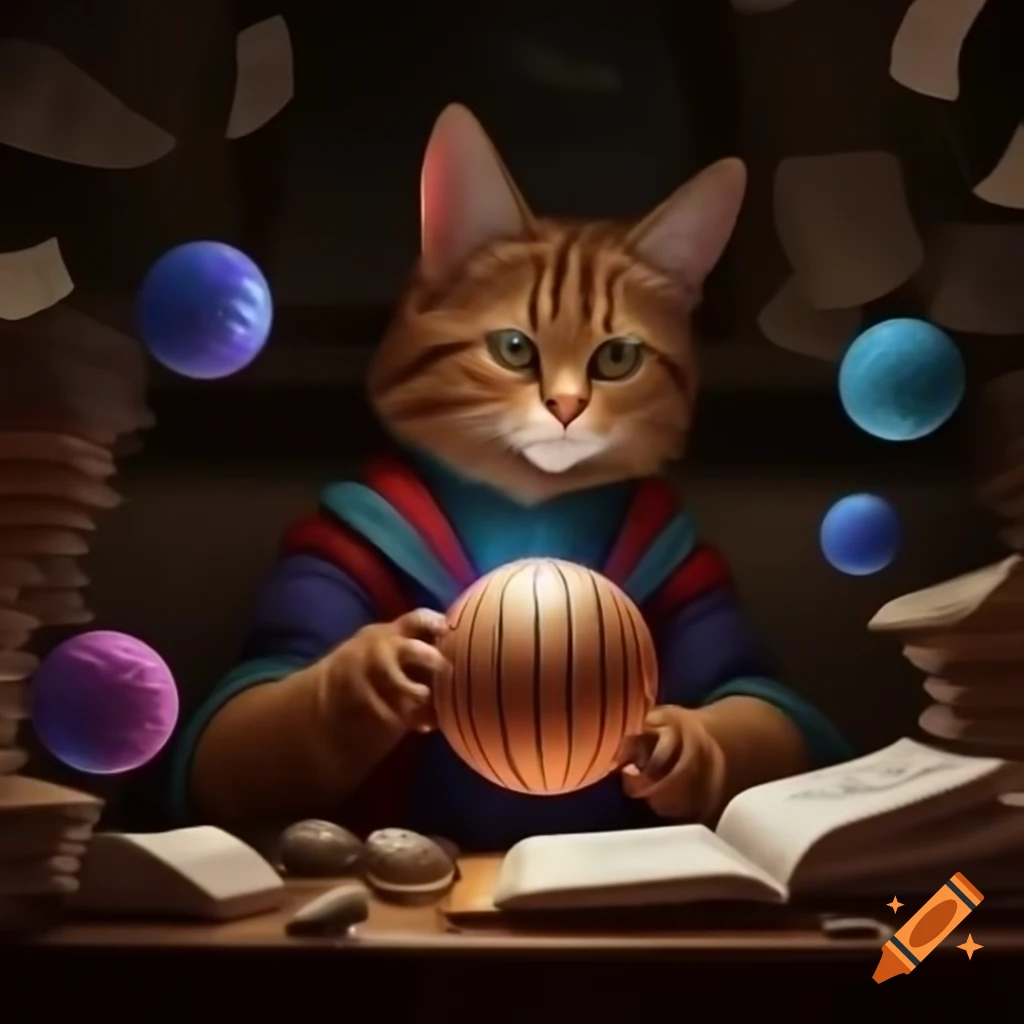 Oracle reading a magic ball for divination