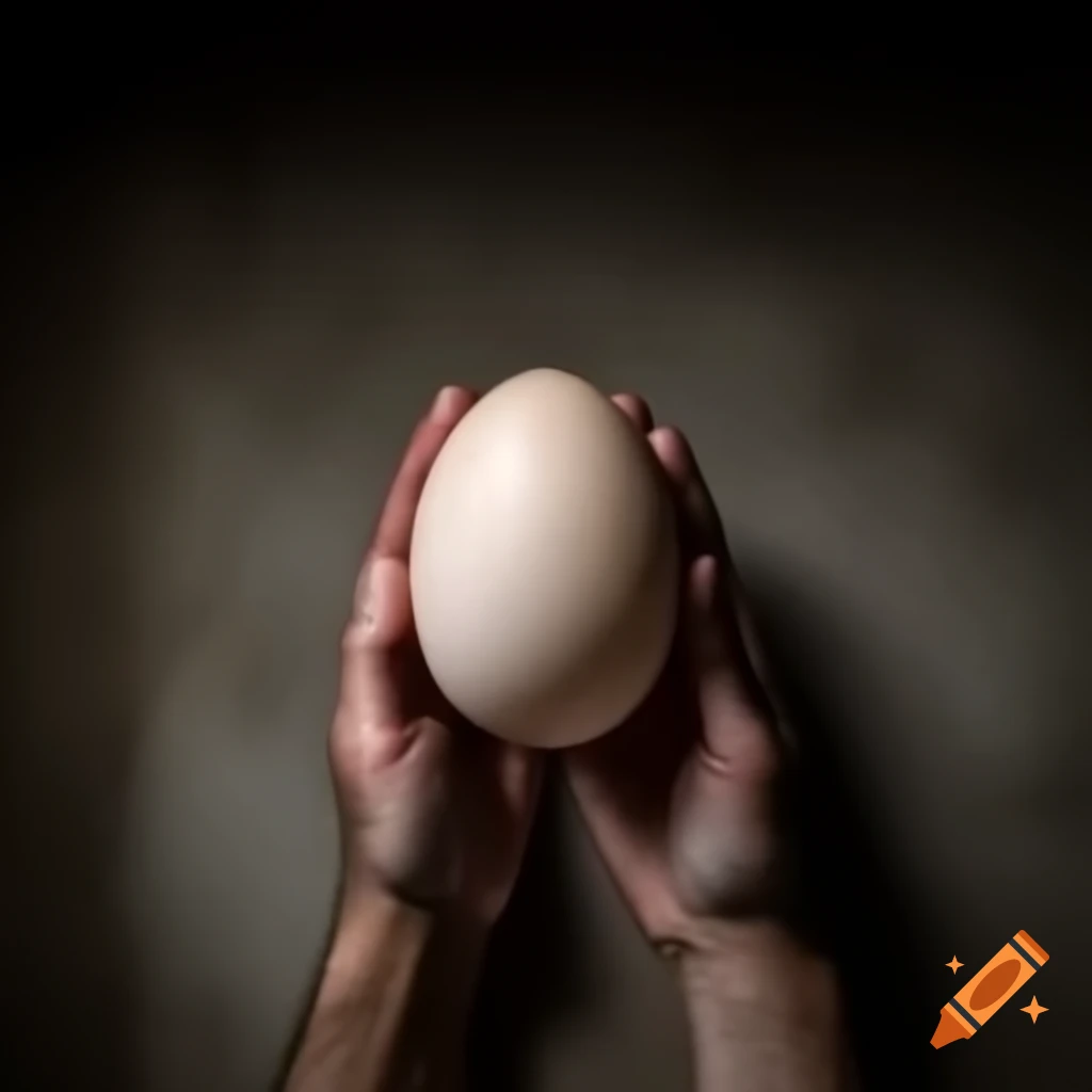 Whimsical character resembling a man with egg-like features